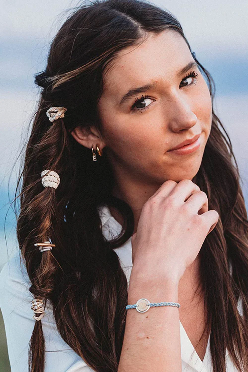 K’lani Wonder Medium Hair Tie Bracelets in Light Blue | KL-306104-M - Image 8