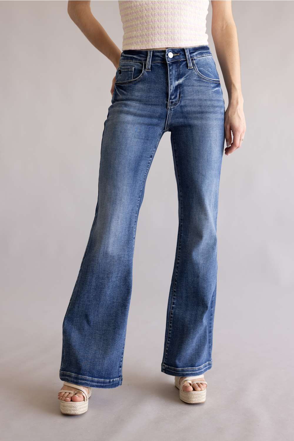 KanCan Avonlea High Rise Wide Flare Jeans for Women | KC20024D - Image 2