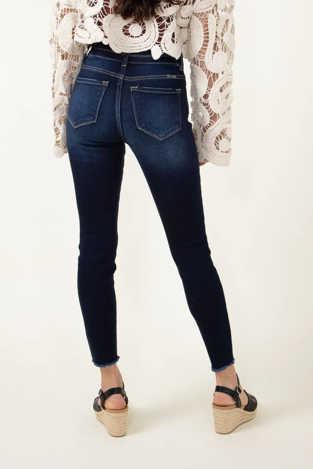 KanCan Danica High Rise Dark Wash Ankle Skinny Jeans for Women | KC7317D - Image 4
