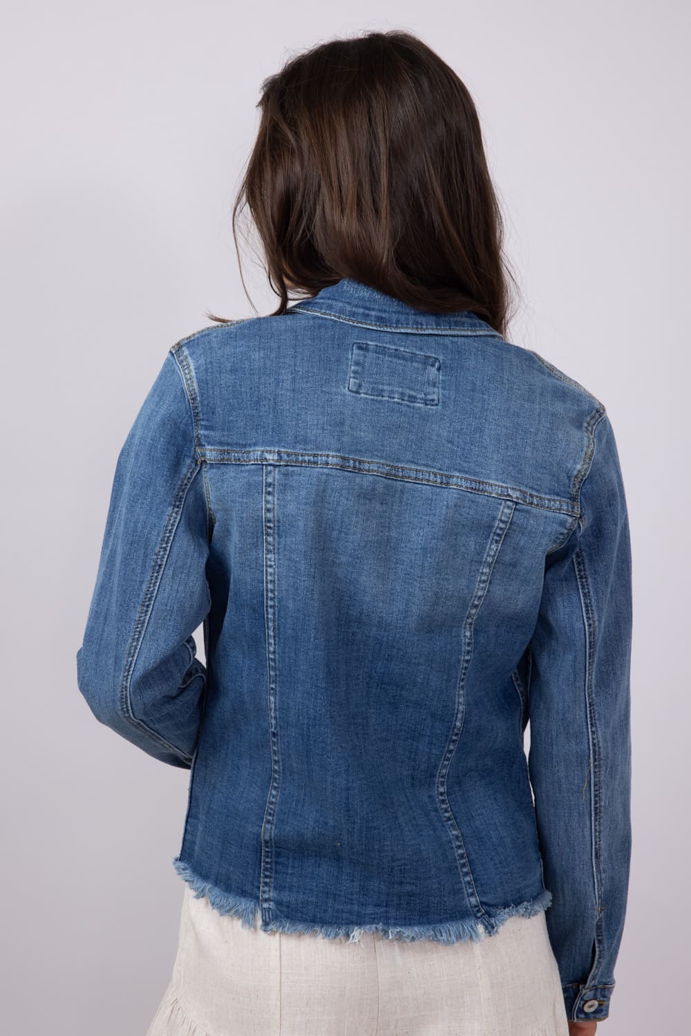 KanCan Frayed Hem Denim Jacket for Women | KC5085D - Image 2