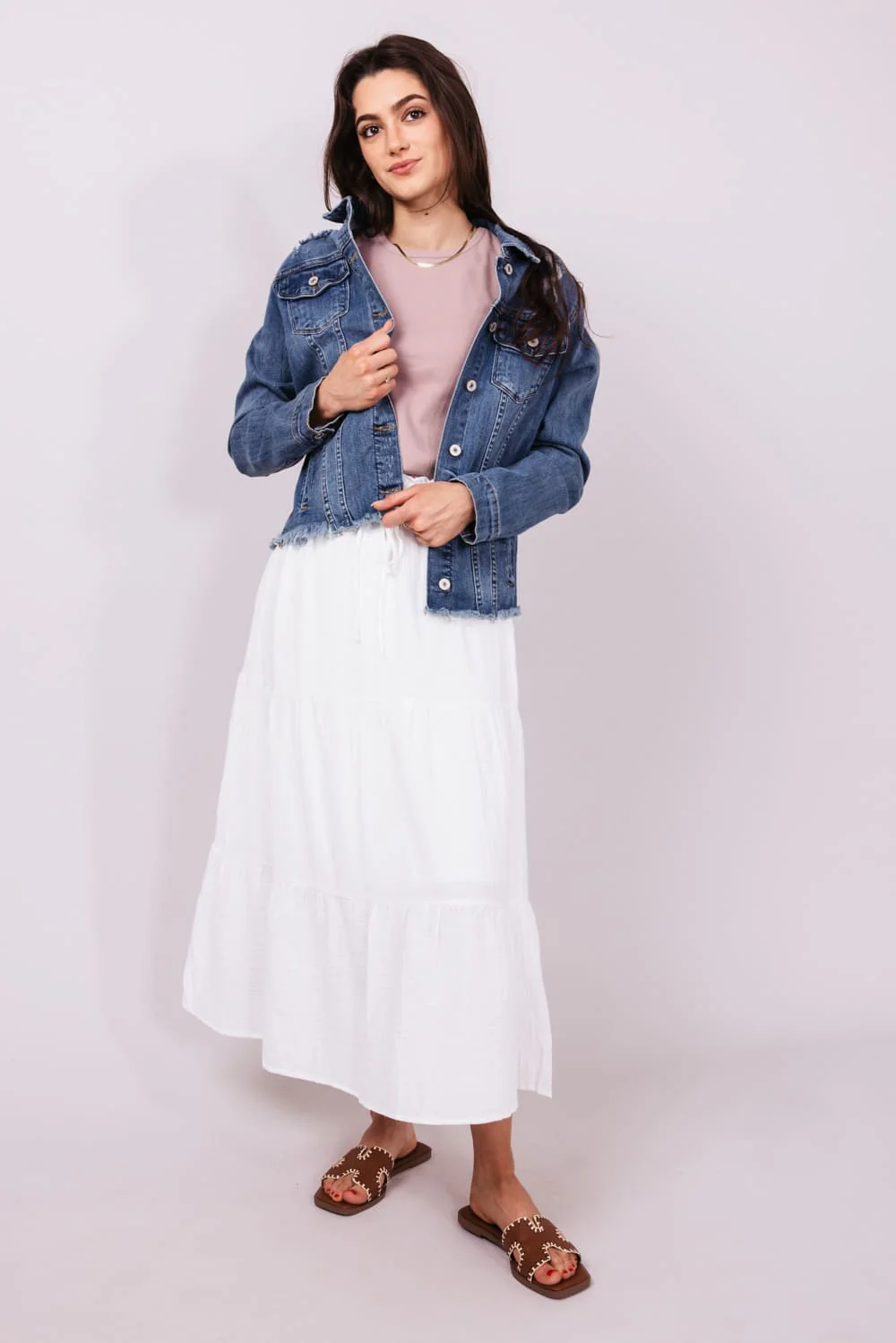 KanCan Frayed Hem Denim Jacket for Women | KC5085D - Image 3