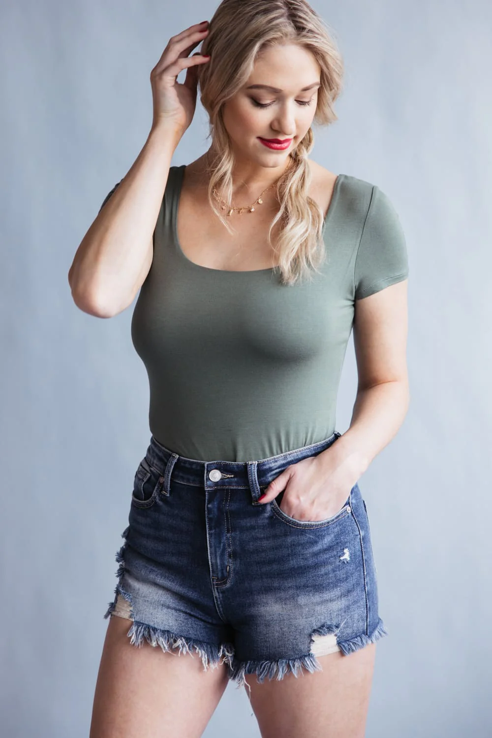 KanCan x Glik’s Best Friend Dark Wash Denim Shorts for Women | AB1022D-GL - Image 2