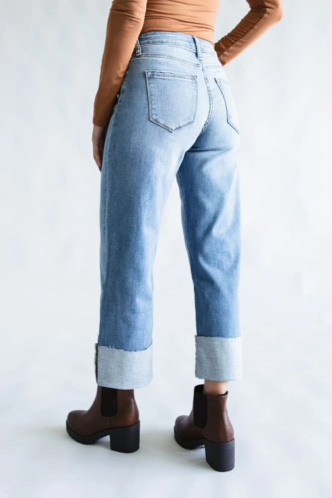 KanCan Leslie Essentials High Rise Cropped Wide Leg Jeans for Women | KC20082M - Image 3