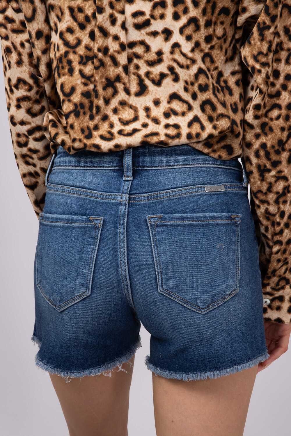 KanCan Levy High Rise Dark Wash Denim Shorts for Women | KC9212D - Image 2