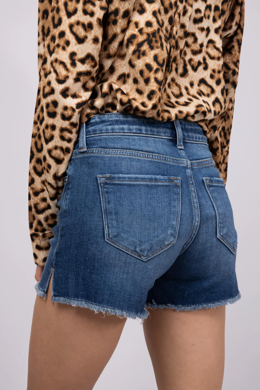 KanCan Levy High Rise Dark Wash Denim Shorts for Women | KC9212D - Image 5
