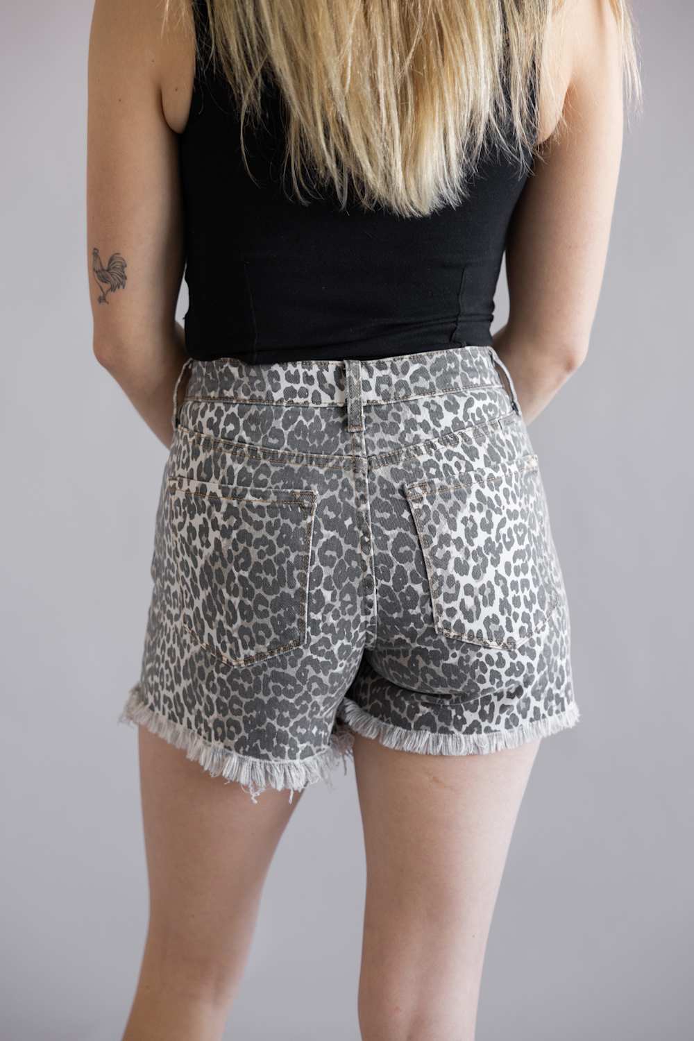 KanCan x Gliks Best Friend Leopard Denim Shorts for Women | AB1035BE - Image 3
