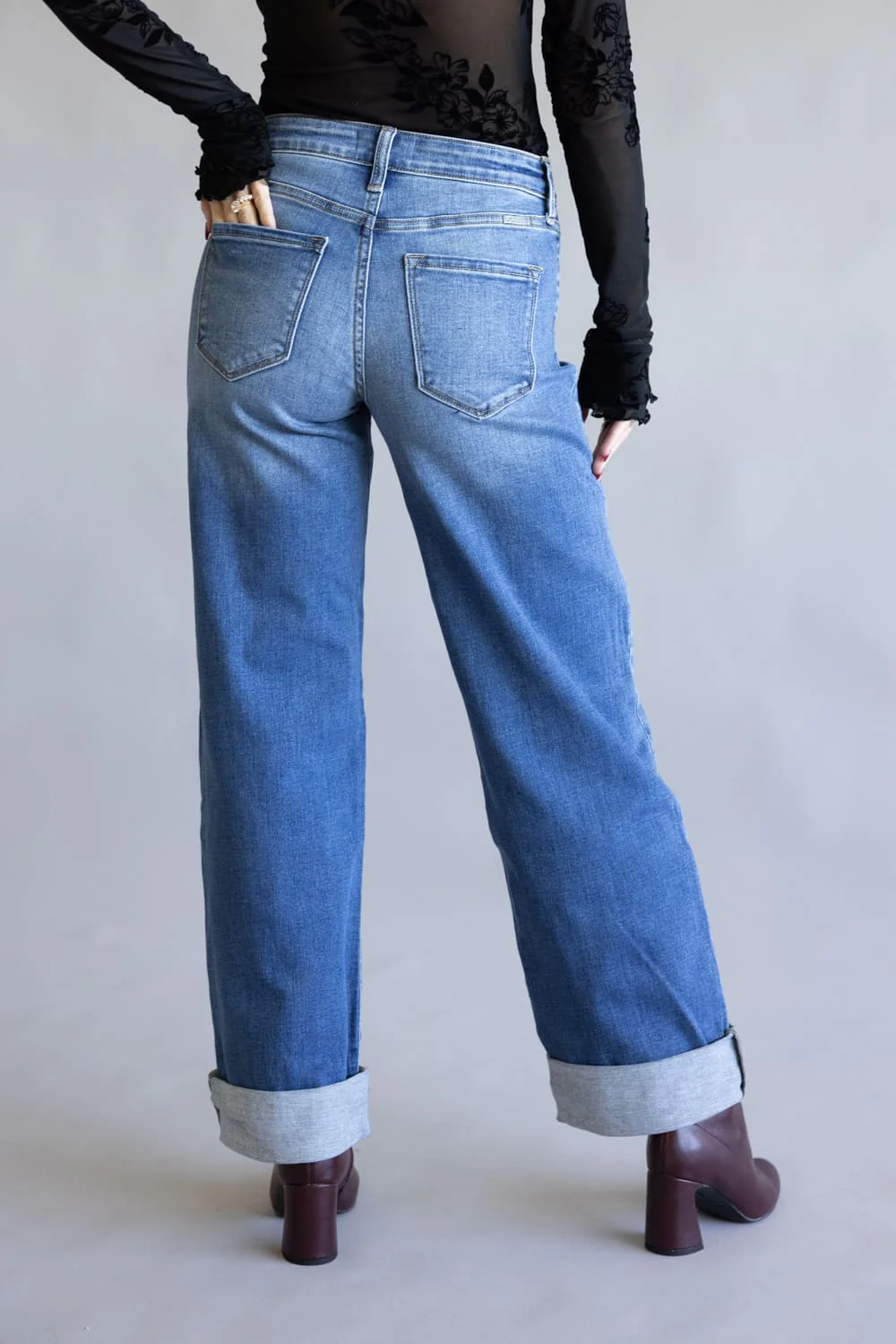 KanCan Ivanna Essentials High Rise Wide Leg Jeans for Women | KC20083M - Image 4