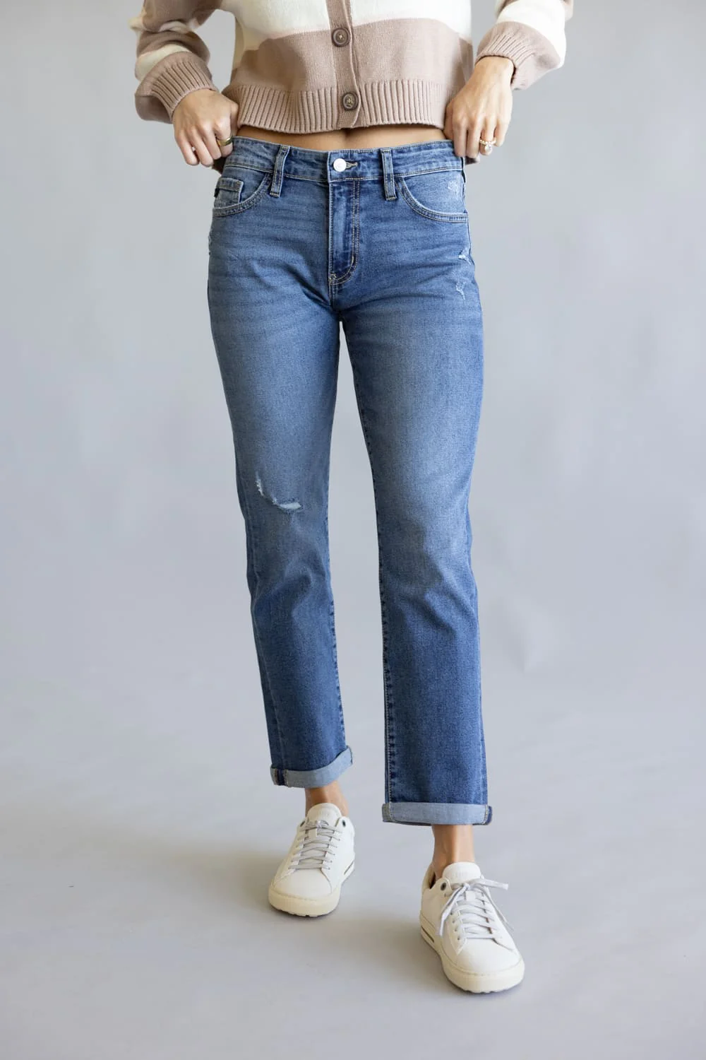 KanCan Pamela Essentials Mid Rise Slim Straight Leg Jeans for Women | KC20055D - Image 3