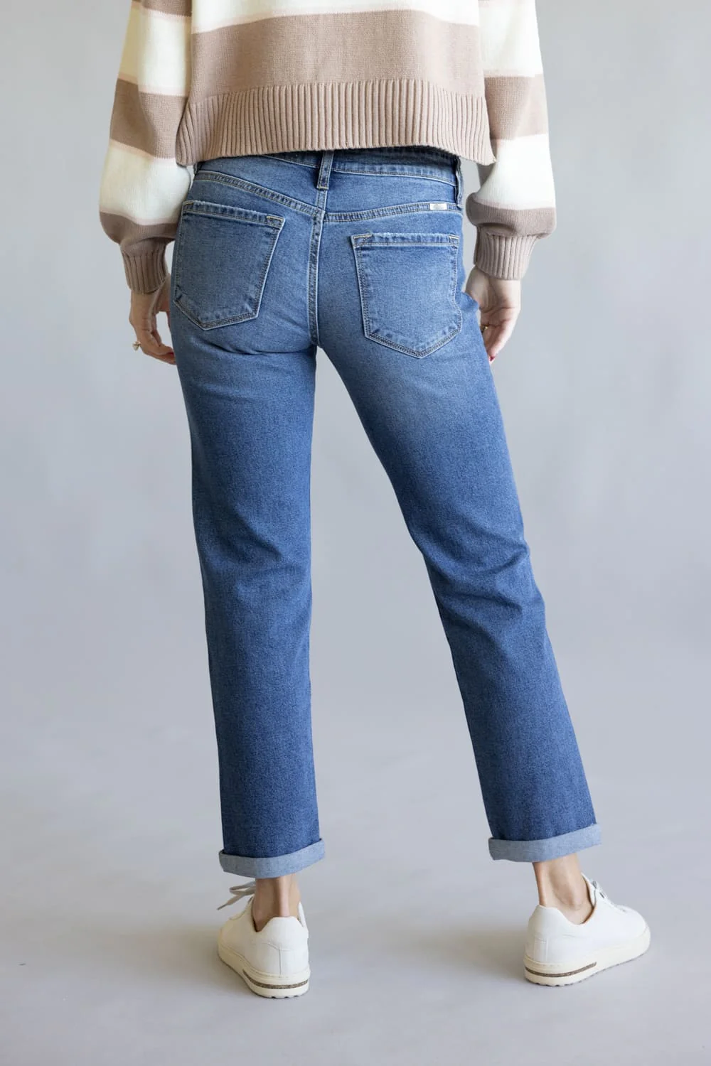KanCan Pamela Essentials Mid Rise Slim Straight Leg Jeans for Women | KC20055D - Image 4