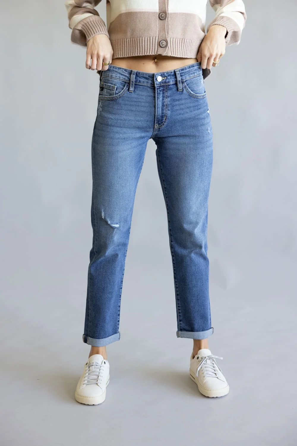 KanCan Pamela Essentials Mid Rise Slim Straight Leg Jeans for Women | KC20055D - Image 5