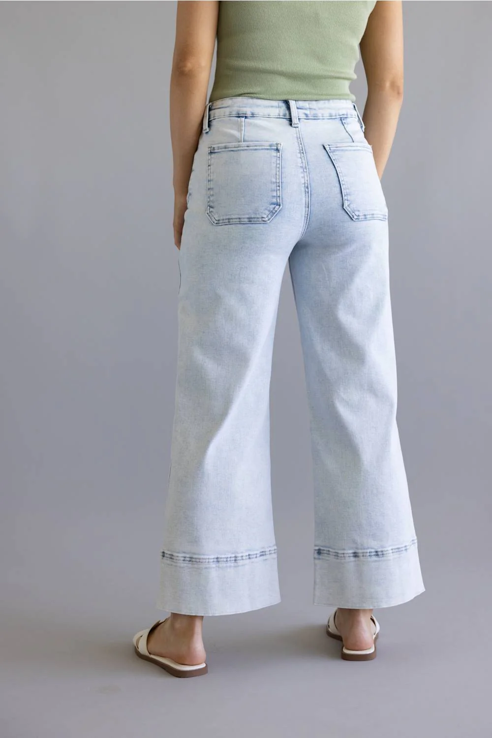 KanCan Mid Rise Crop Wide Leg Jeans for Women | KC20085L - Image 5