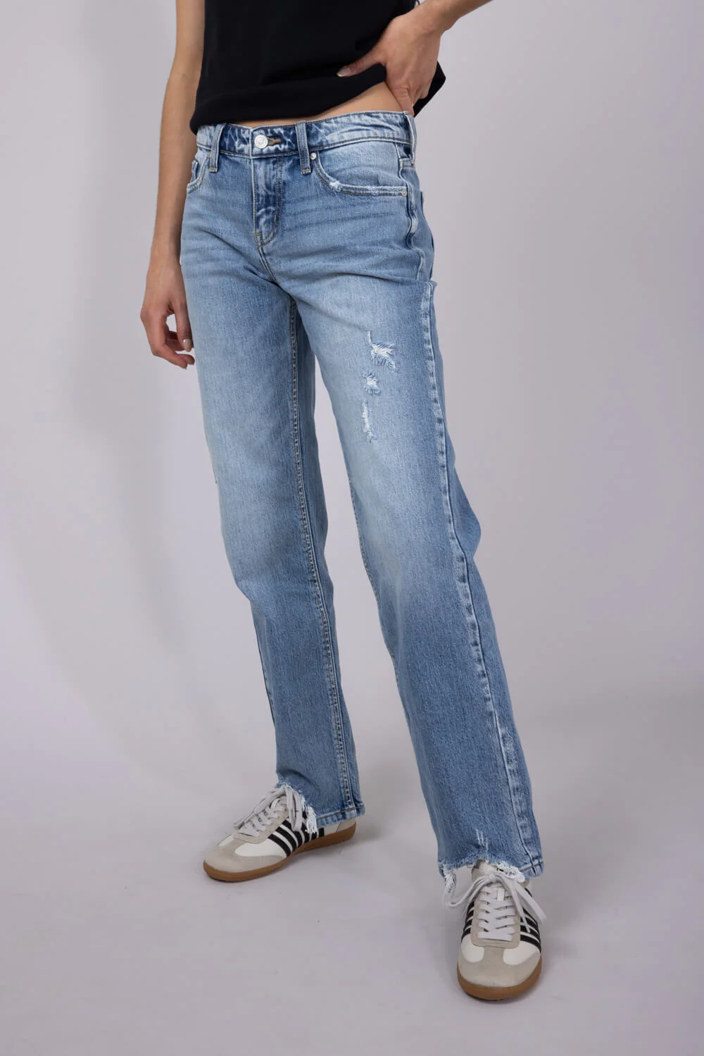 KanCan Thalia Mid Rise Straight Leg Jeans for Women | KC9421M - Image 3