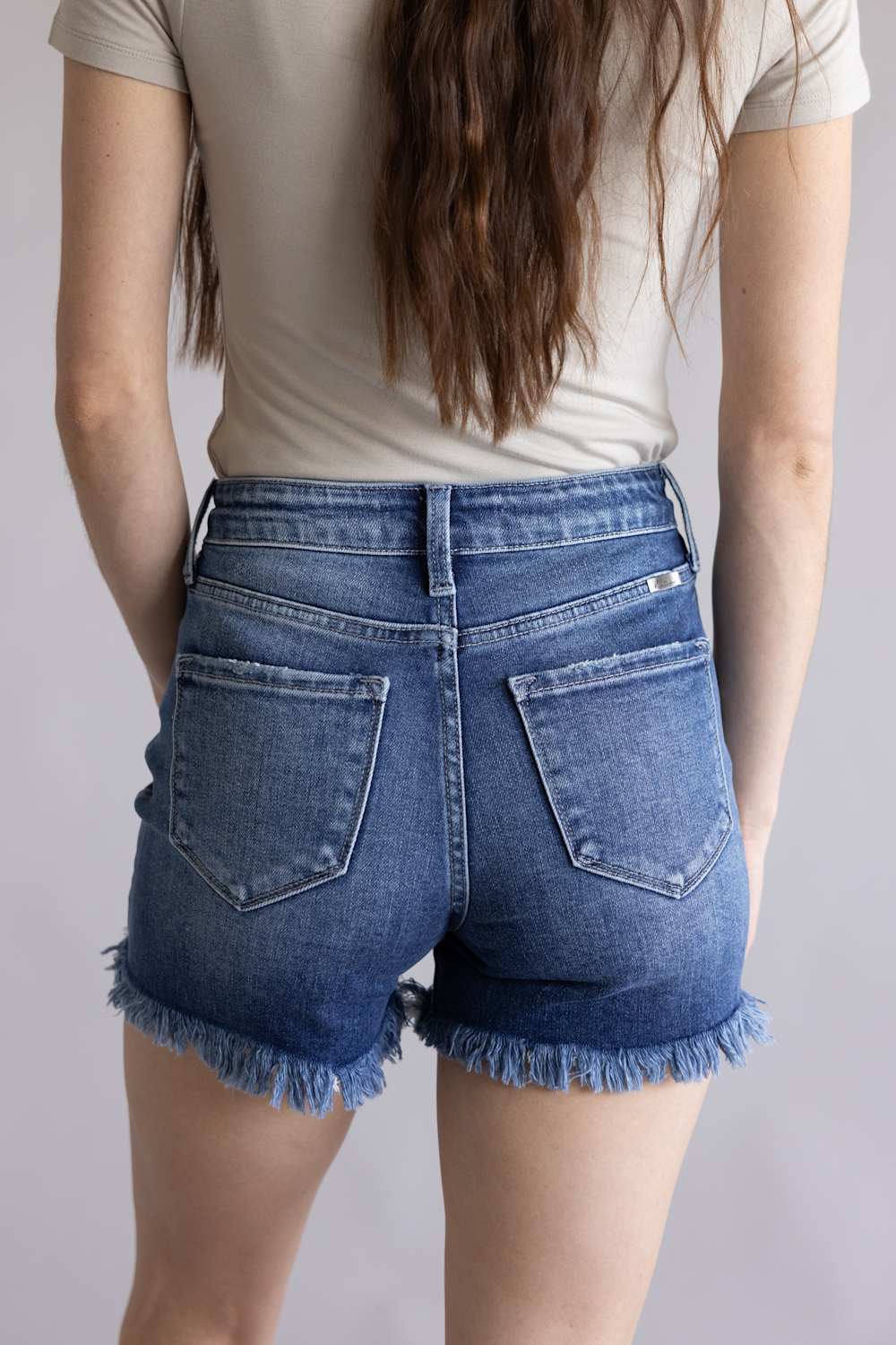 KanCan x Glik’s Best Friend Fray Hem Distress Denim Shorts for Women | AB1035D-GL - Image 3