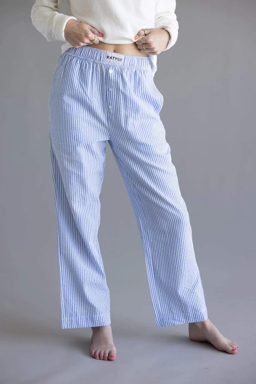 Katydid Long Stripe Boxer Pants for Women - Image 2