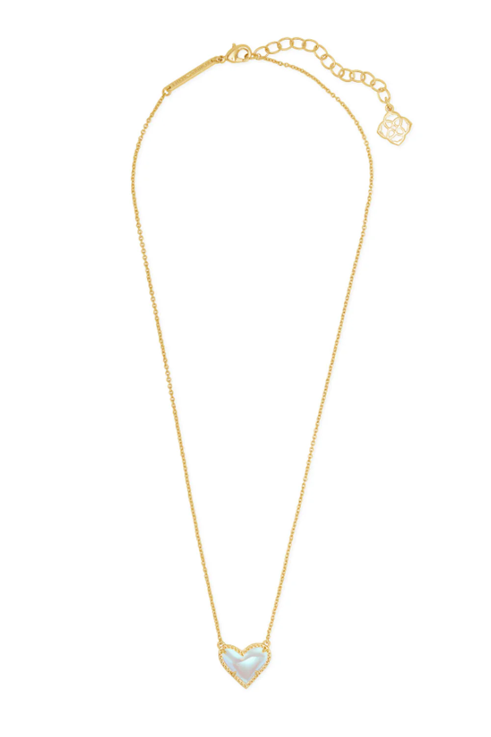 Kendra Scott Ari Heart Gold Pendant Necklace in Dichroic Glass | 4217706879 - Image 3