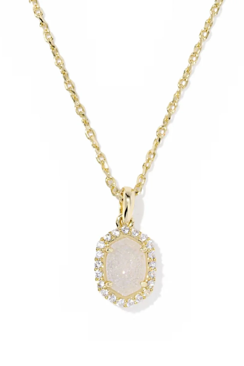 Kendra Scott Daphne Gold Crystal Frame Short Pendant Necklace - Image 2