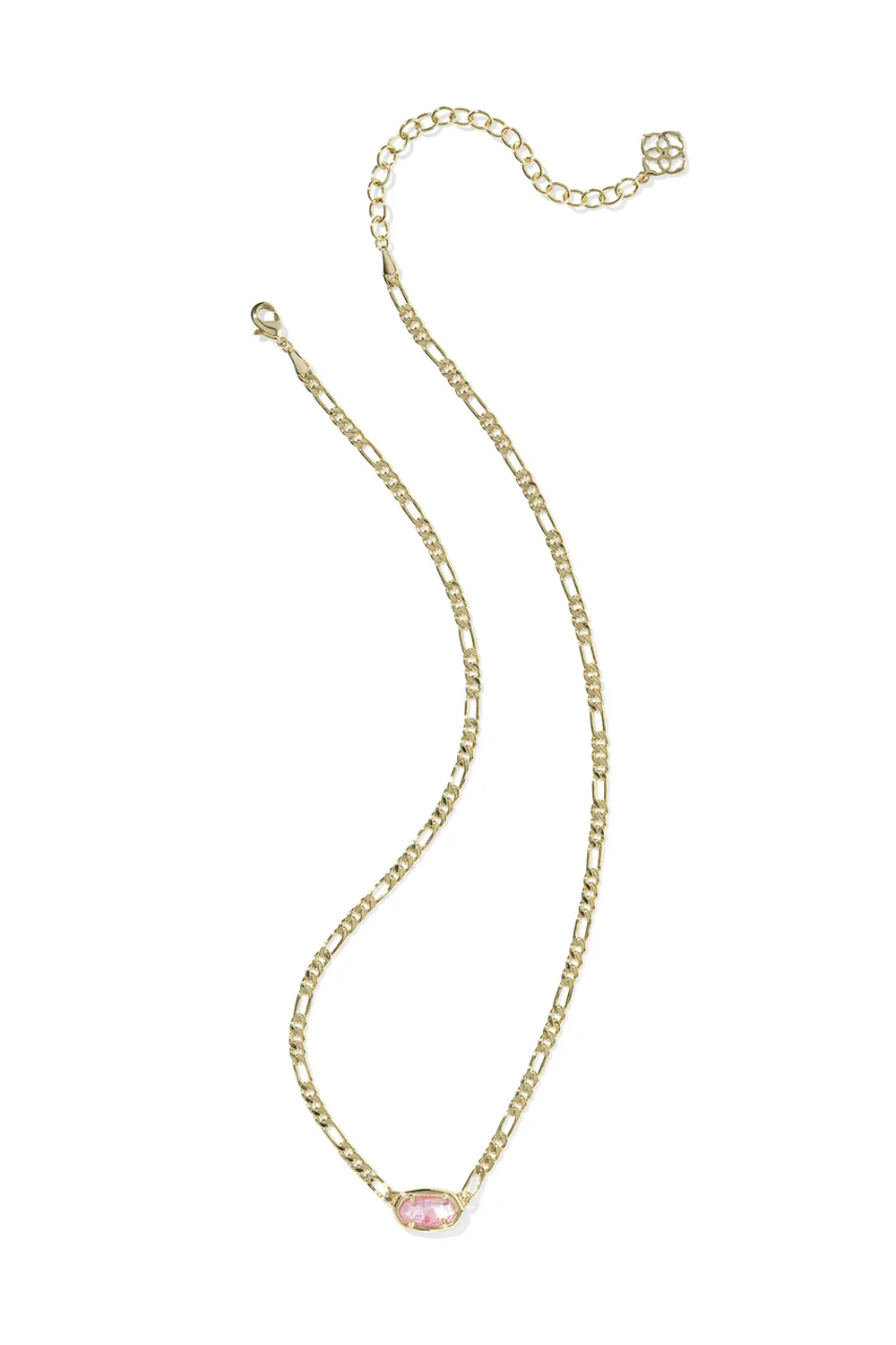Kendra Scott Elisa Gold Figaro Short Pendant Necklace in Pink Iridescent | 9608877571 - Image 2