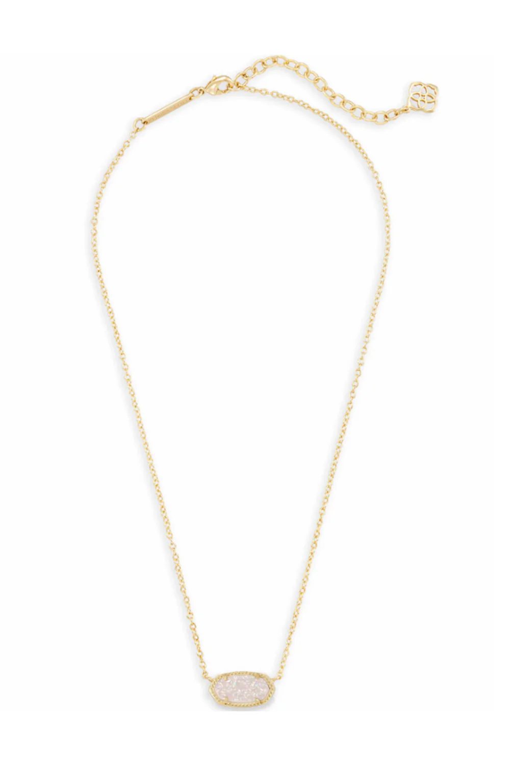 Kendra Scott Elisa Gold Short Pendant Necklace in Iridescent Drusy | 4217709208 - Image 3