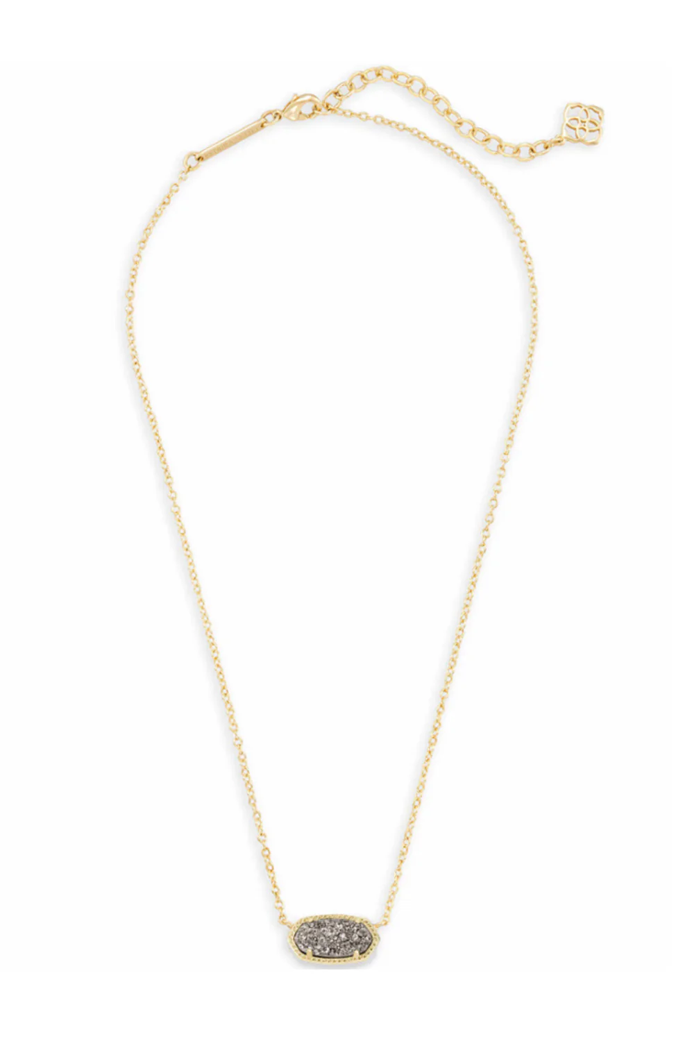 Kendra Scott Elisa Gold Short Pendant Necklace in Platinum Drusy | 4217710682 - Image 2