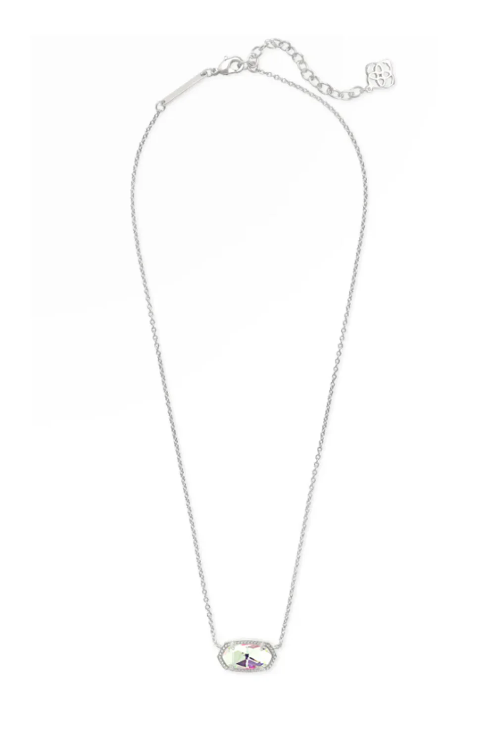 Kendra Scott Elisa Silver Pendant Necklace in Dichroic Glass | 4217716754 - Image 2