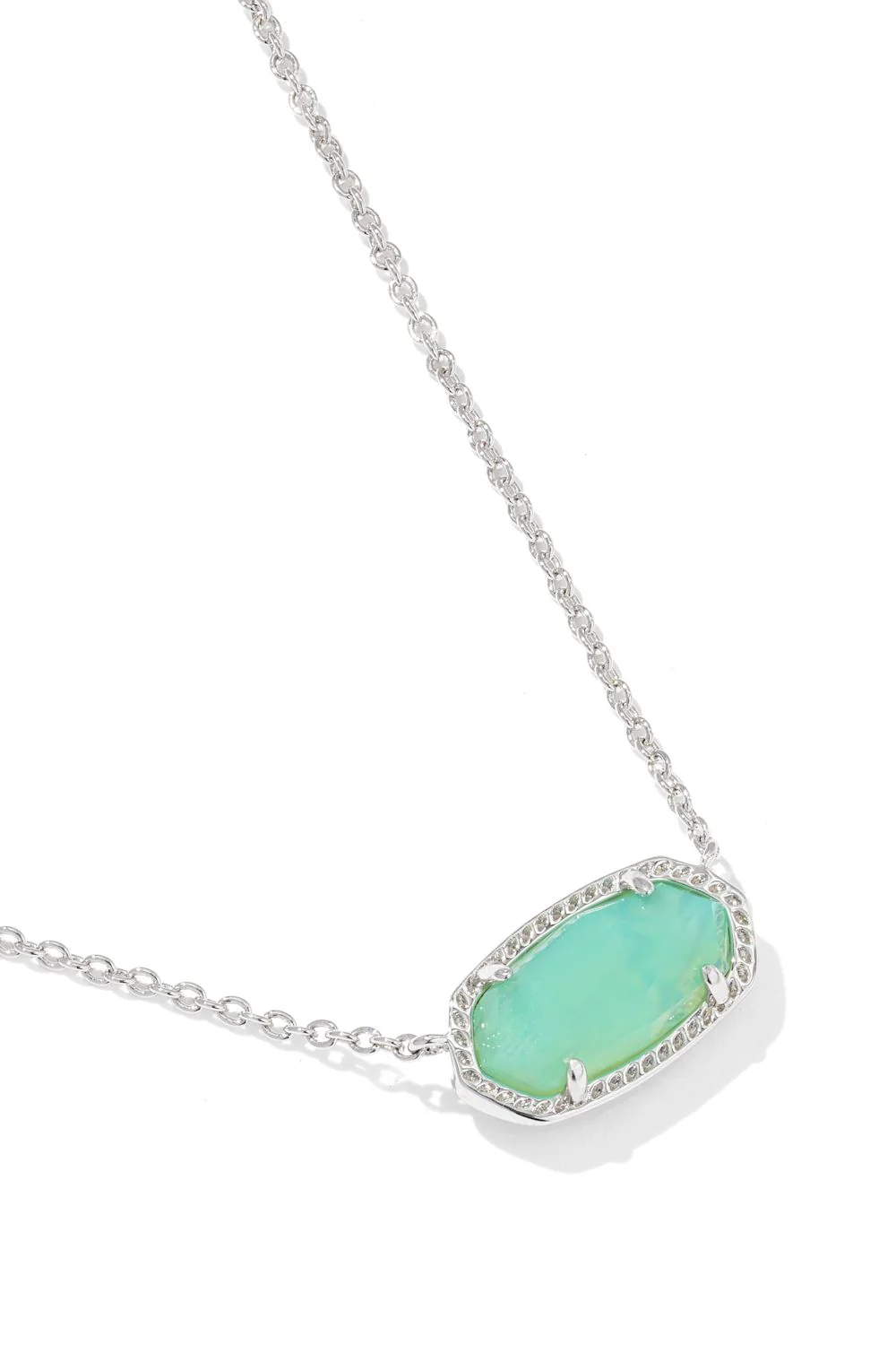 Kendra Scott Elisa Silver Pendant Necklace in Mint Iridescent Abalone | 9608898776 - Image 2