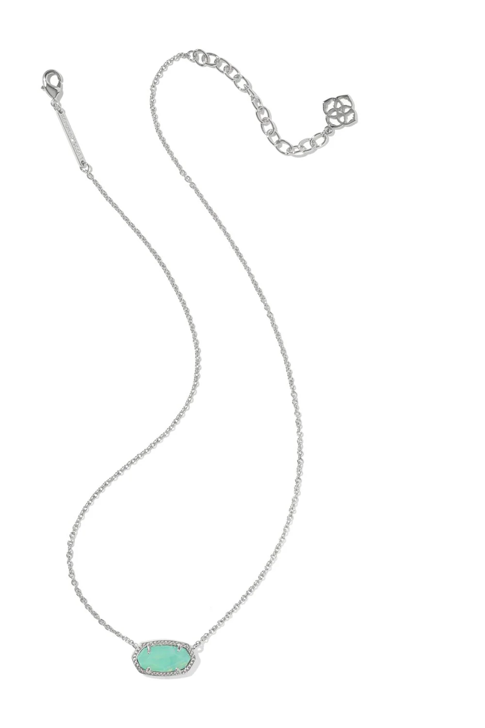 Kendra Scott Elisa Silver Pendant Necklace in Mint Iridescent Abalone | 9608898776 - Image 3