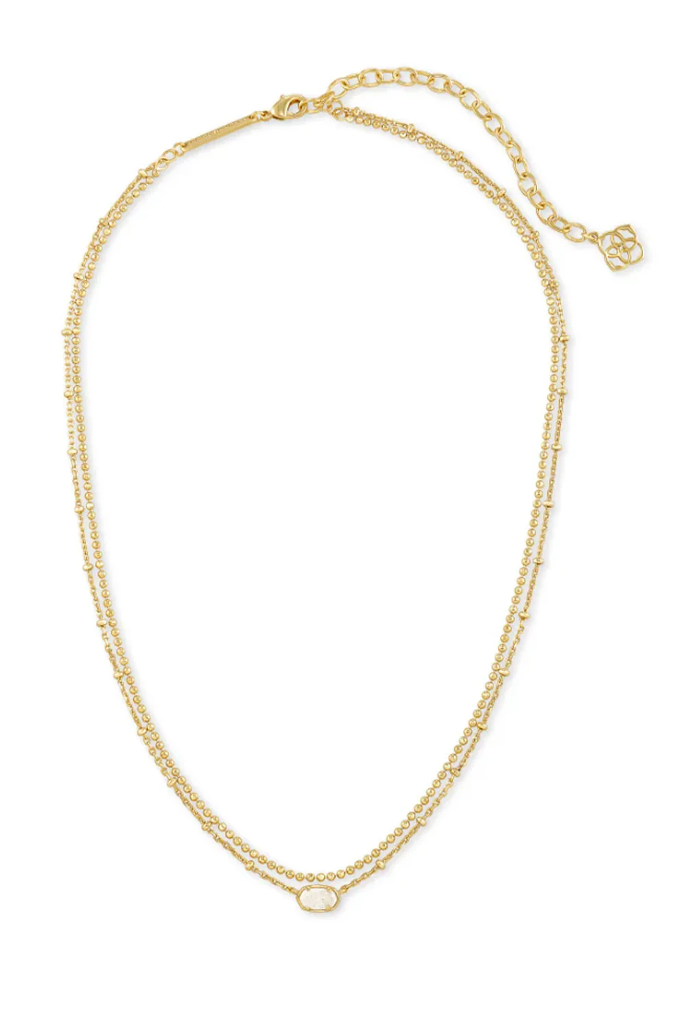 Kendra Scott Emilie Gold Multi Strand Necklace in Iridescent Drusy | 4217718146 - Image 3