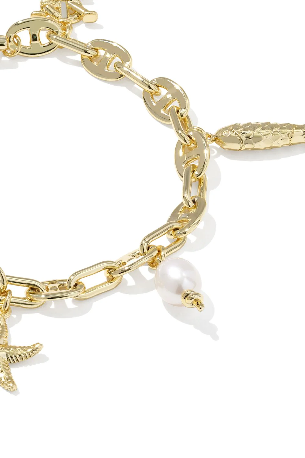 Kendra Scott Gold Parker Charm Bracelet in Freshwater Pearl | 9608894022 - Image 3