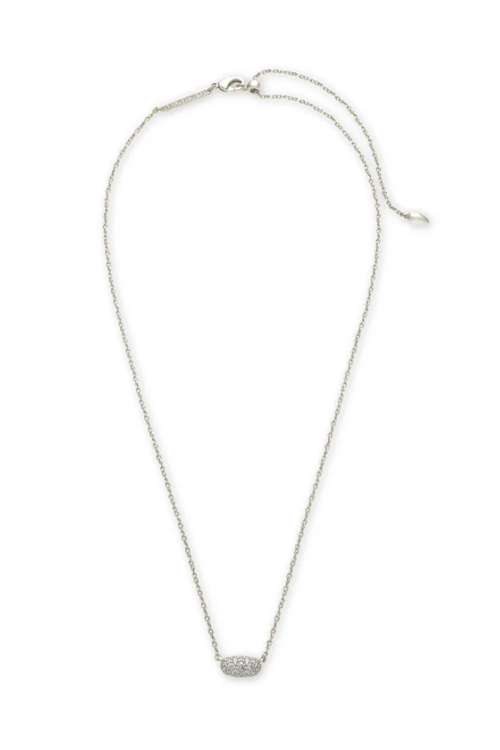 Kendra Scott Grayson Silver Crystal Pendant Necklace in White Crystal | 4217719933 - Image 2