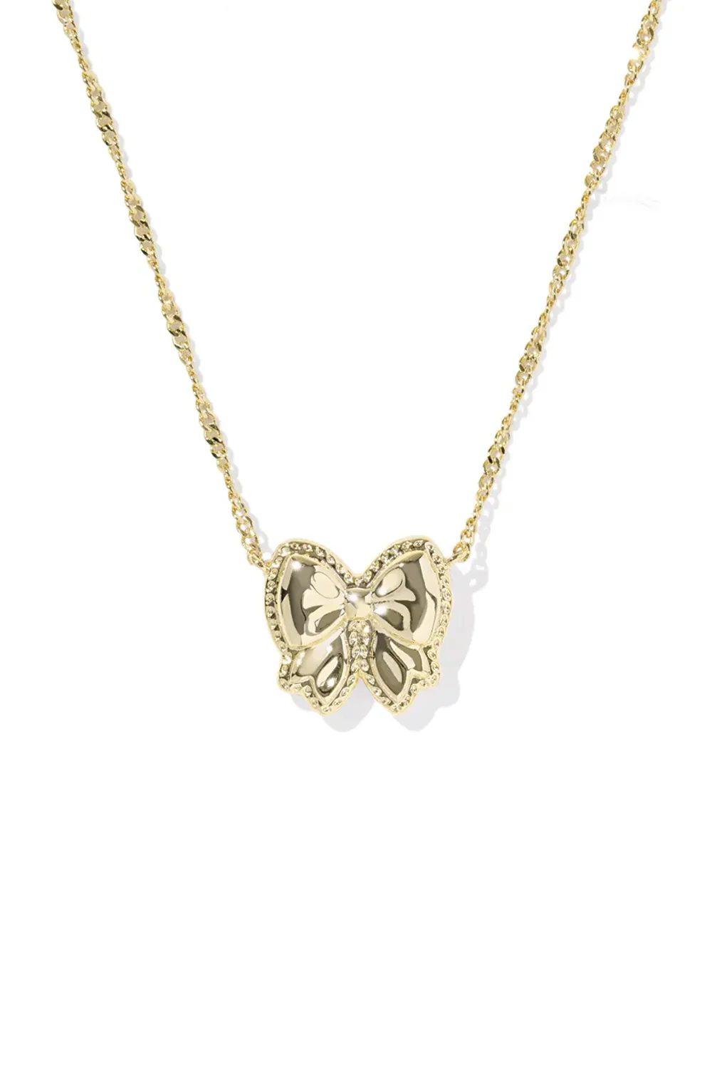 Kendra Scott Haley Bow Short Pendant Necklace in Blush/Gold | 9608886596 - Image 2