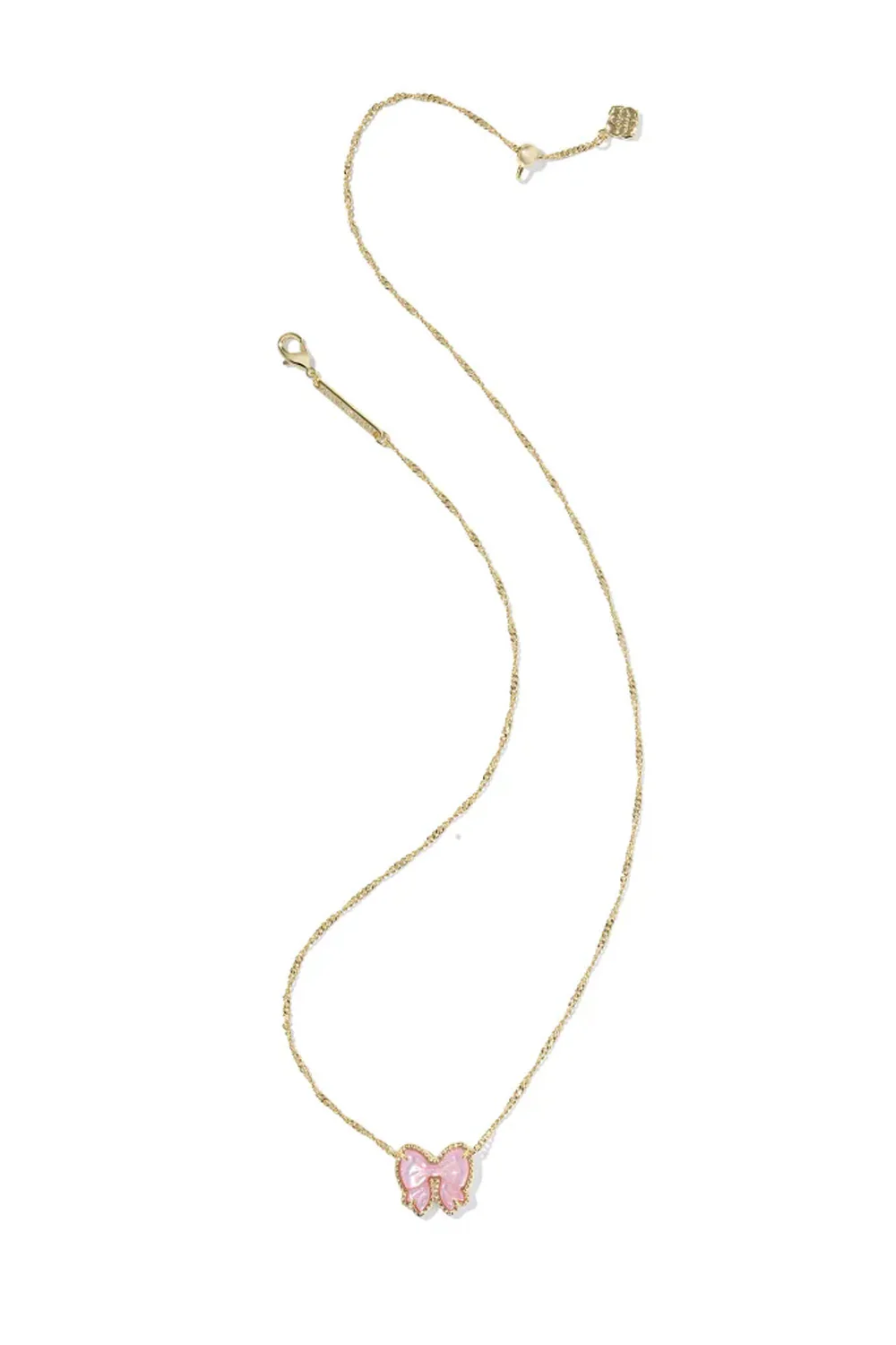 Kendra Scott Haley Bow Short Pendant Necklace in Blush/Gold | 9608886596 - Image 3