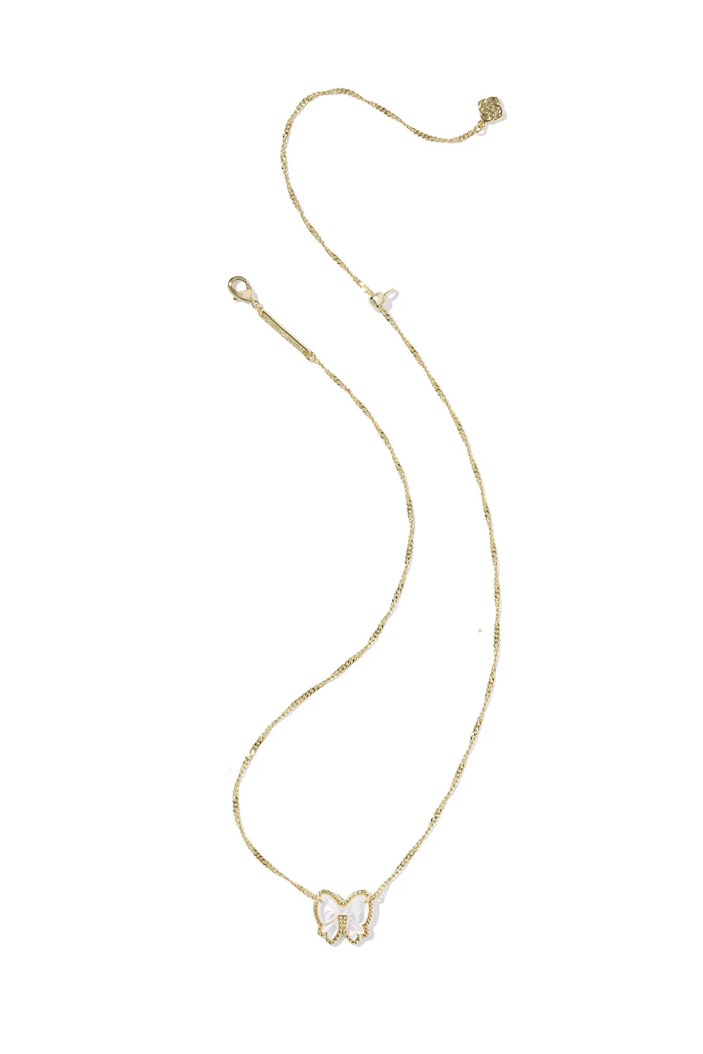 Kendra Scott Haley Bow Short Pendant Necklace in Gold | 9608886084 - Image 3