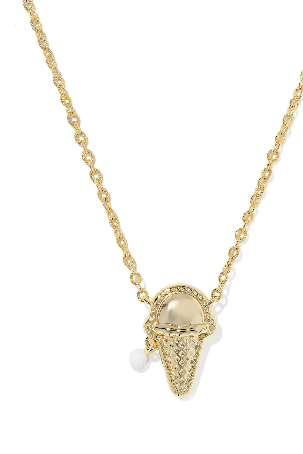 Kendra Scott Ice Cream Pendant Gold Necklace in Ivory Mother of Pearl | 9608889185 - Image 2