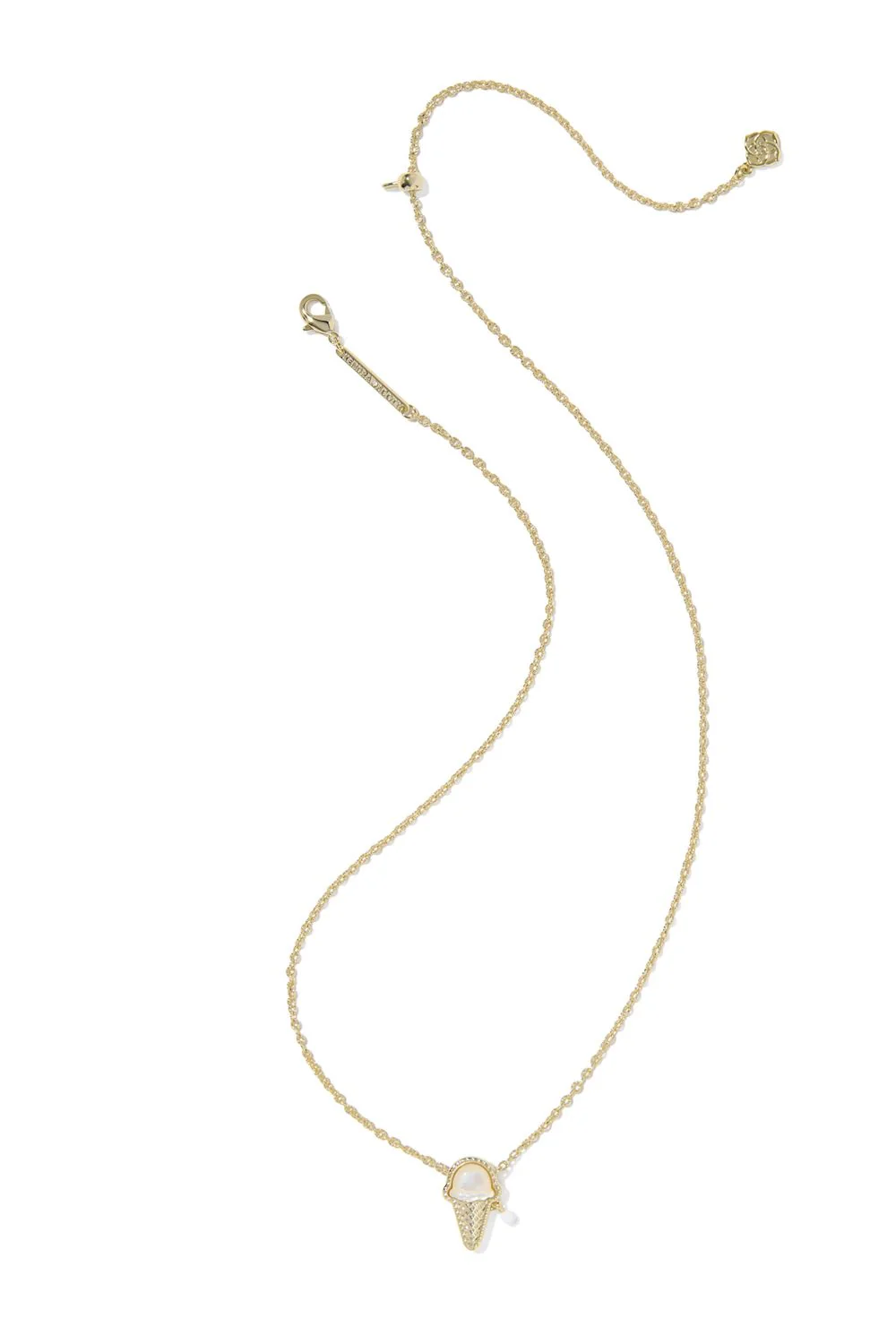 Kendra Scott Ice Cream Pendant Gold Necklace in Ivory Mother of Pearl | 9608889185 - Image 3