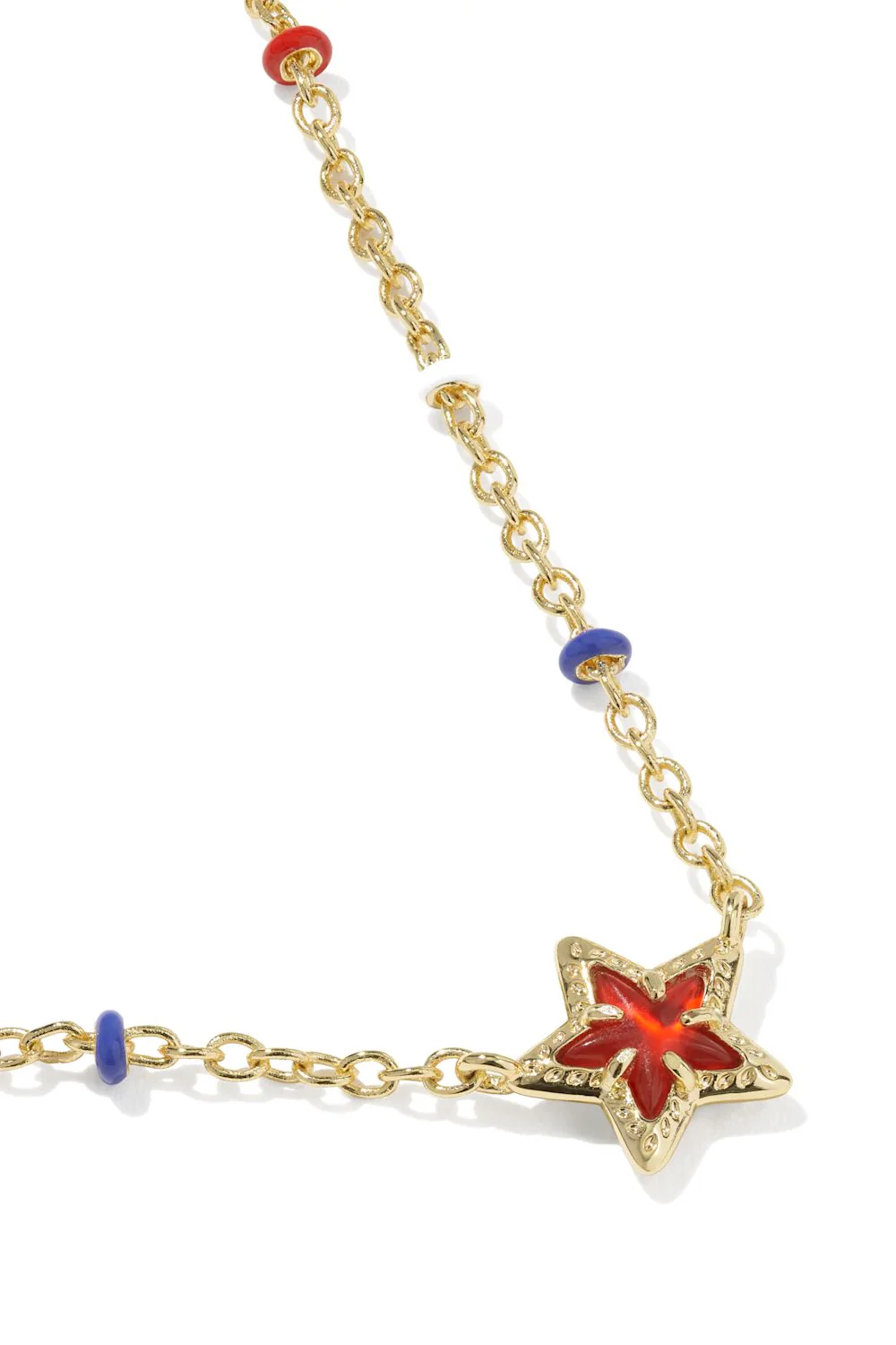 Kendra Scott Mini Cassidy Star Gold Pendant Necklace in Red Illusion | 9608888241 - Image 2