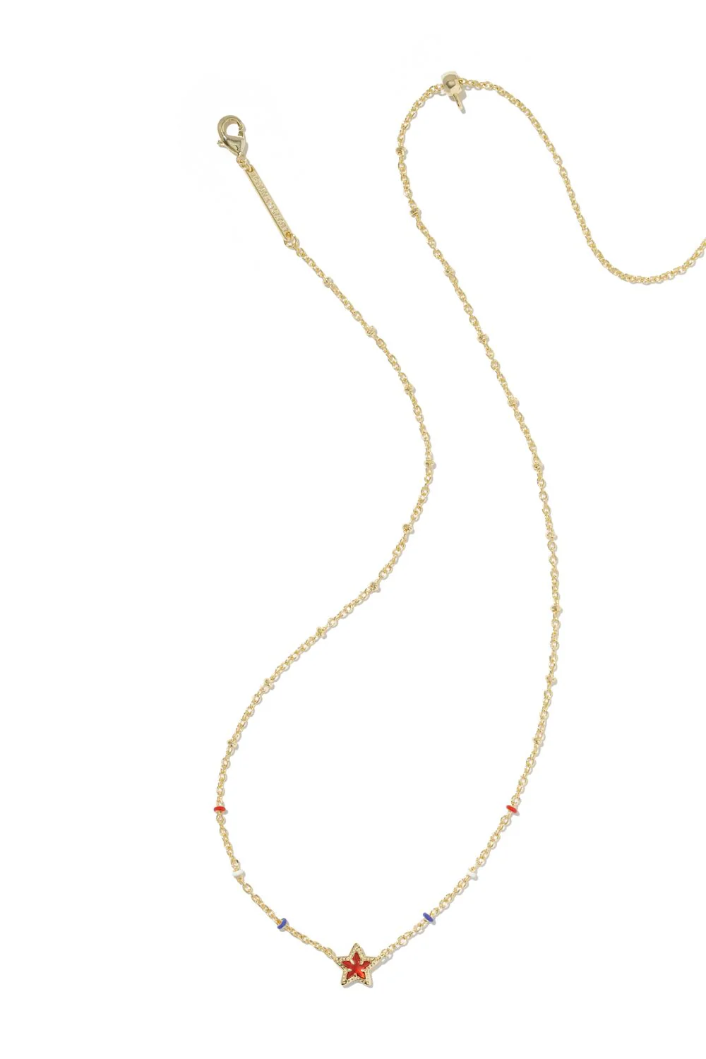 Kendra Scott Mini Cassidy Star Gold Pendant Necklace in Red Illusion | 9608888241 - Image 3