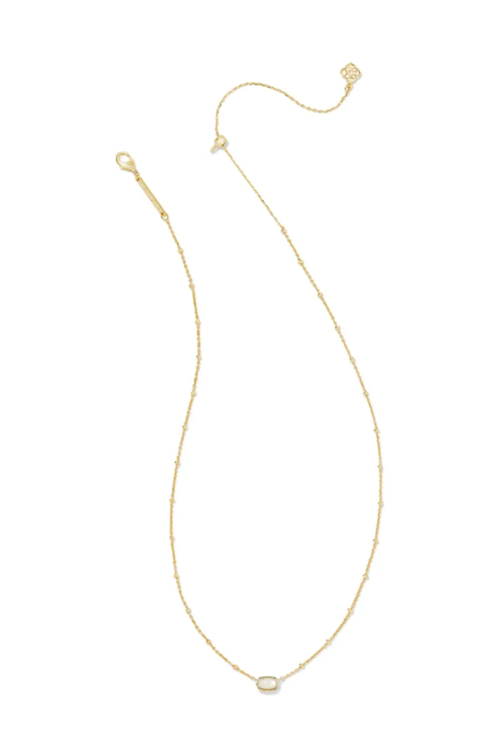 Kendra Scott Mini Elisa Gold Satellite Short Pendant Necklace in Ivory Mother-of-Pearl | 9608861986 - Image 2