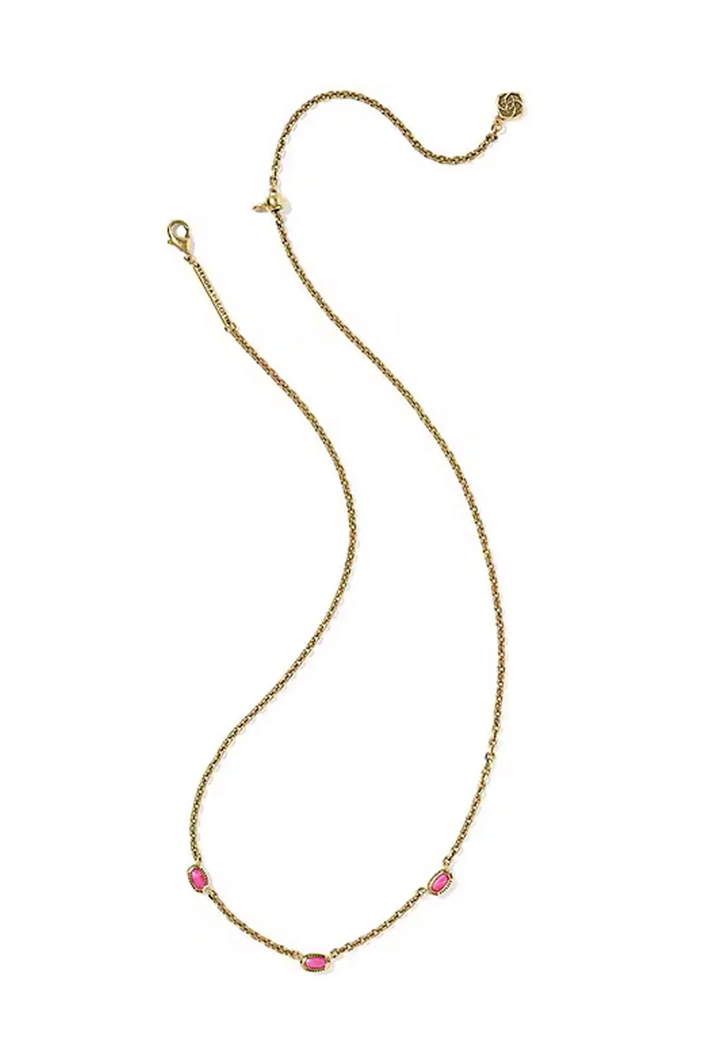Kendra Scott Mini Elisa Three Stone Short Necklace for Women in Pink | 9608888538 - Image 2
