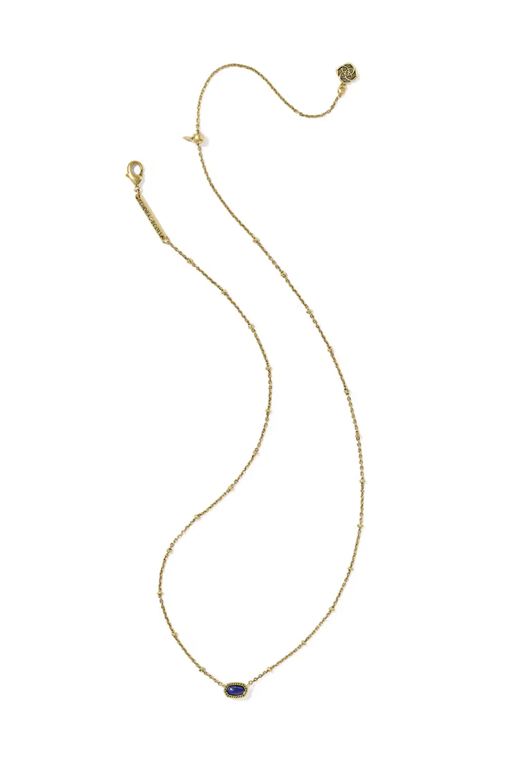 Kendra Scott Mini Elisa Vintage Satellite Short Pendant Necklace for Women in Blue/Gold | 9608888079 - Image 2