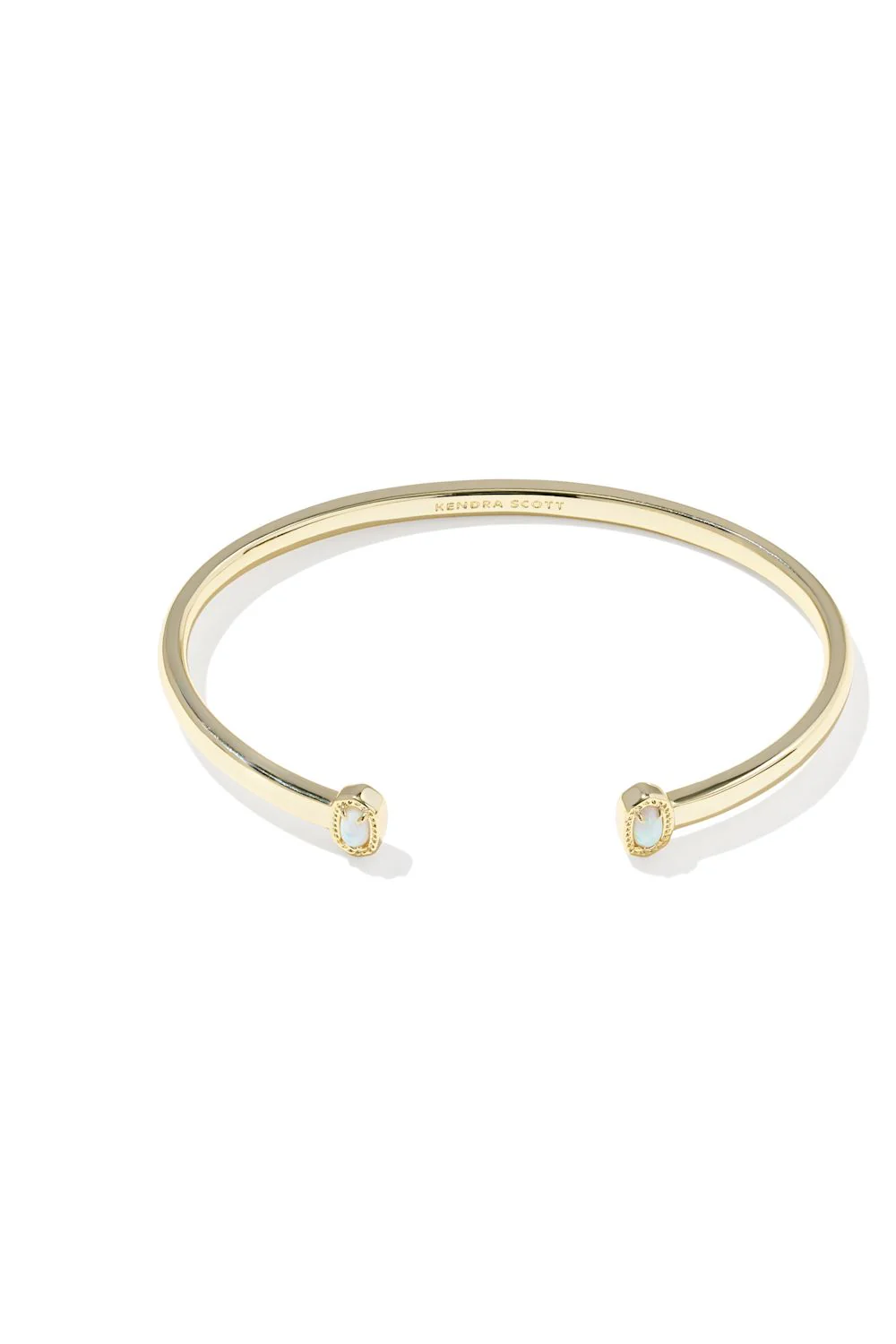 Kendra Scott Mini Elton Gold Cuff Bracelet in White Opal | 9608898739 - Image 3
