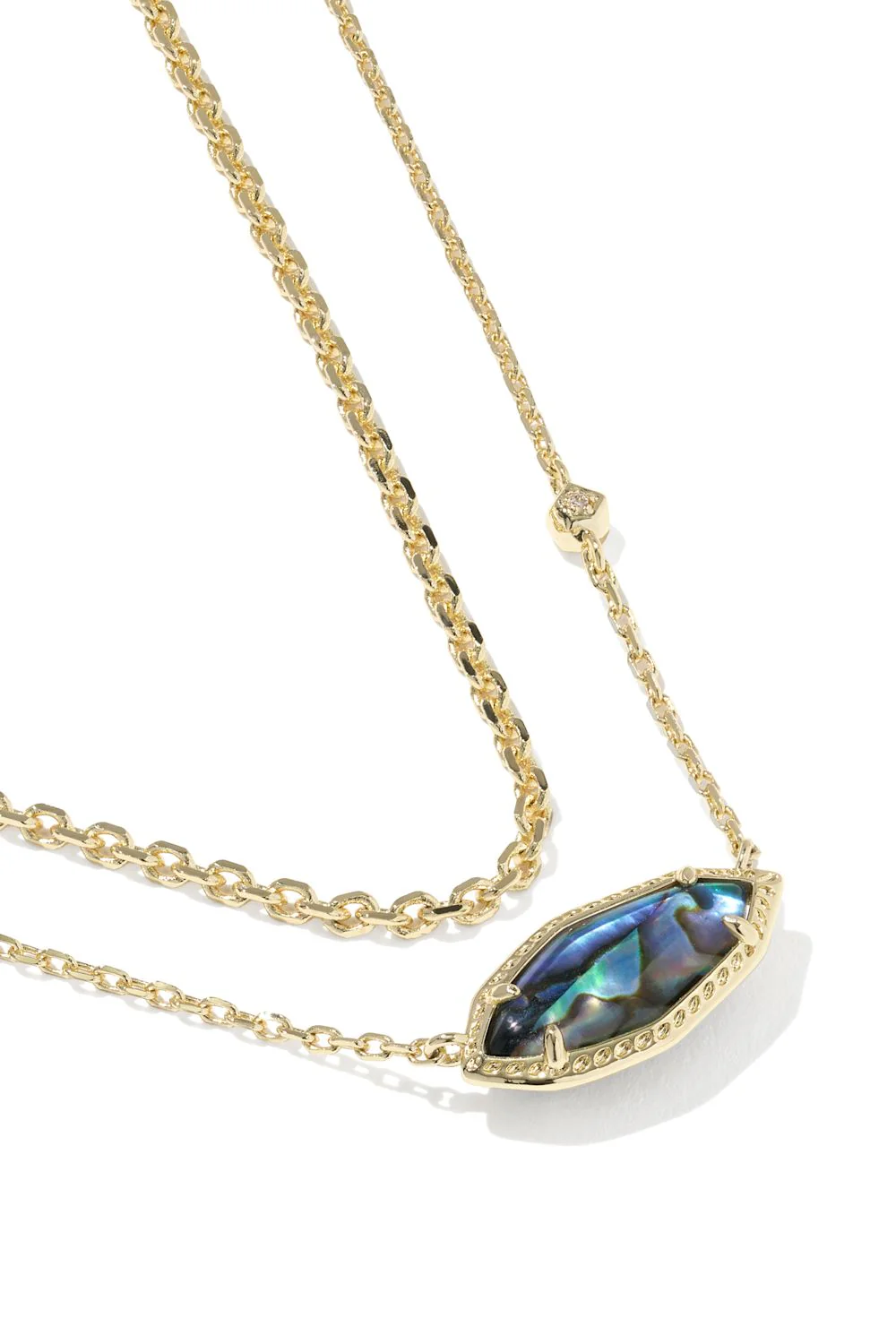 Kendra Scott Ophelia Multi Strand Gold Necklace in Abalone Shell | 9608894699 - Image 2