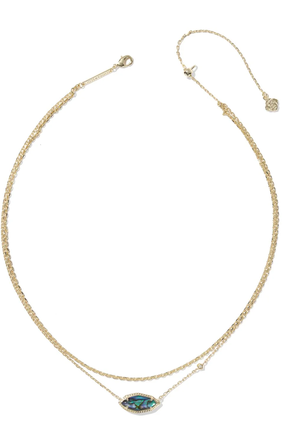Kendra Scott Ophelia Multi Strand Gold Necklace in Abalone Shell | 9608894699 - Image 3