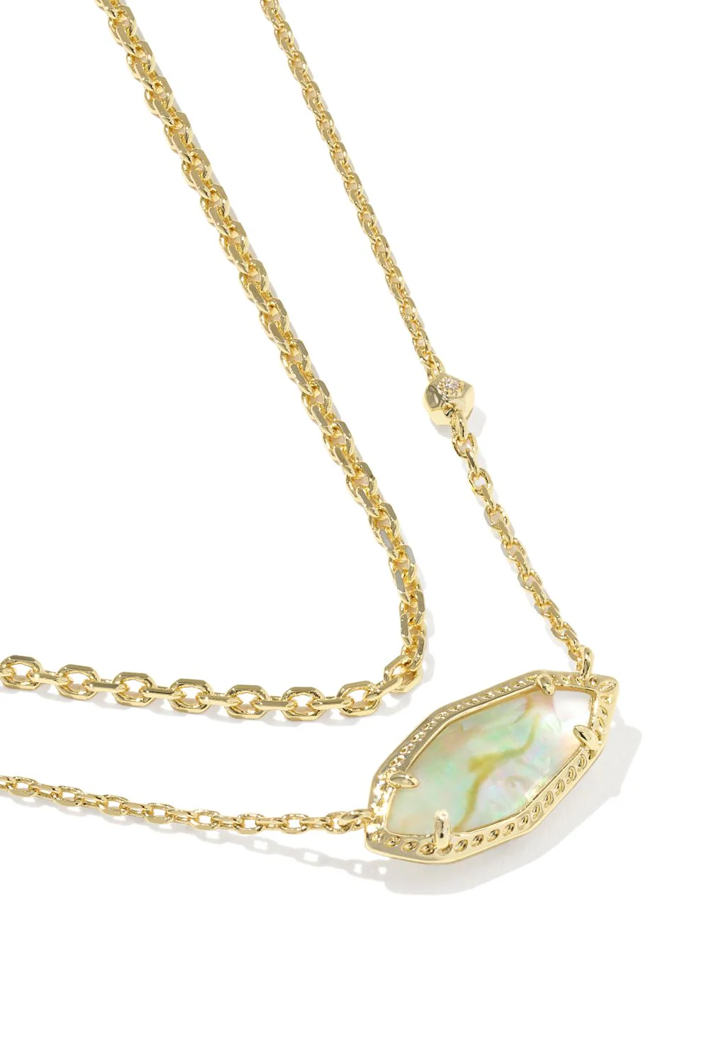 Kendra Scott Ophelia Multi Strand Gold Necklace in Iridescent Abalone | 9608894464 - Image 2