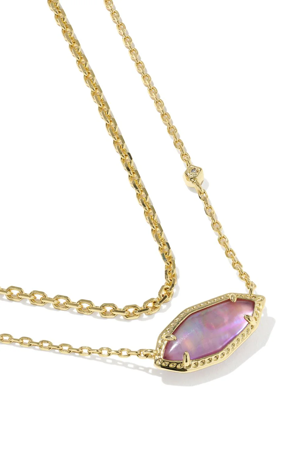 Kendra Scott Ophelia Multi Strand Gold Necklace in Light Mauve | 9608894740 - Image 2