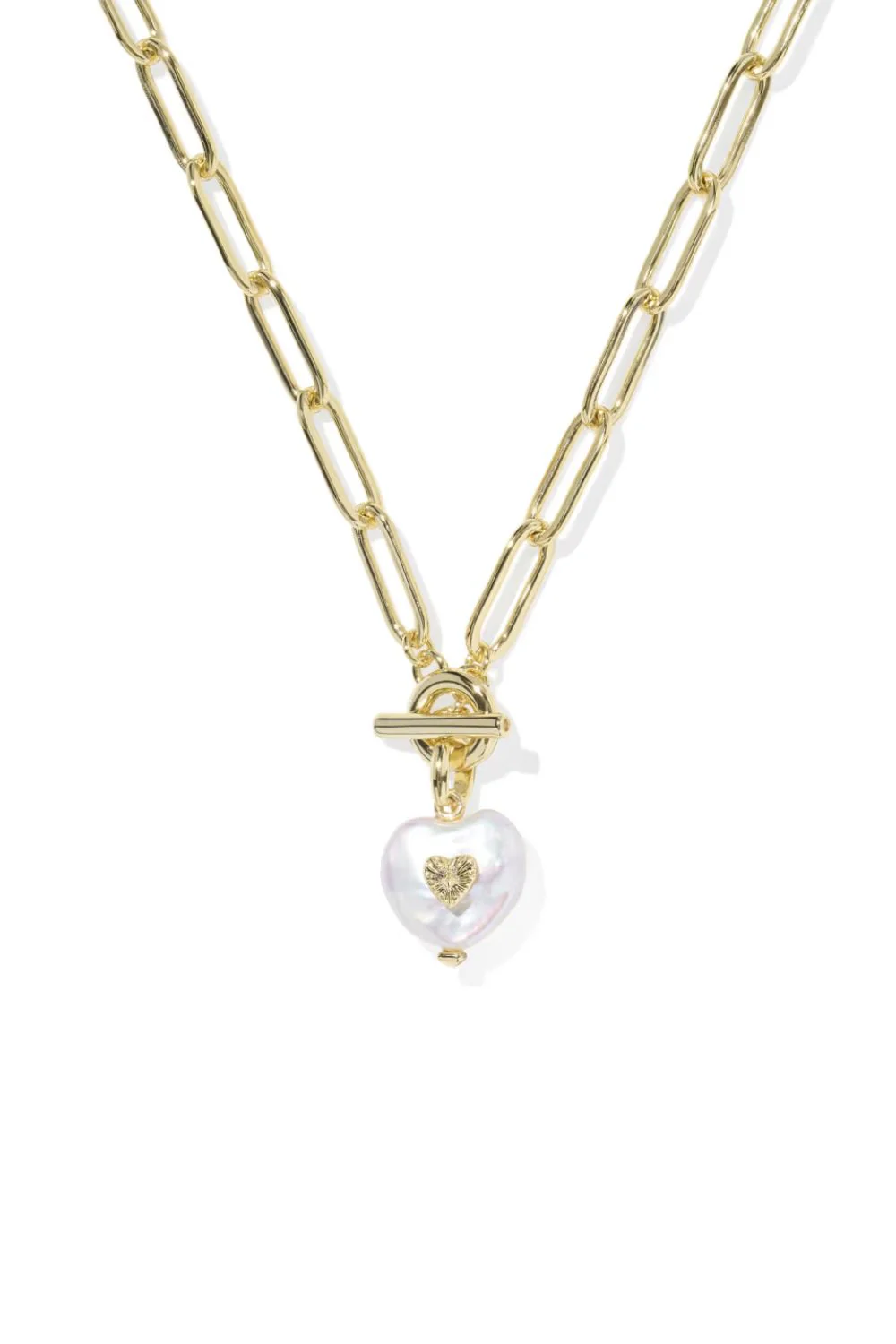 Kendra Scott Sasha Gold Chain Link Necklace in Pearl | 9608886290 - Image 3