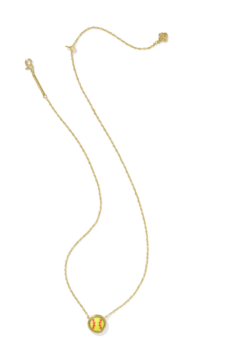 Kendra Scott Softball Short Pendant Necklace in Gold | 9608877955 - Image 3