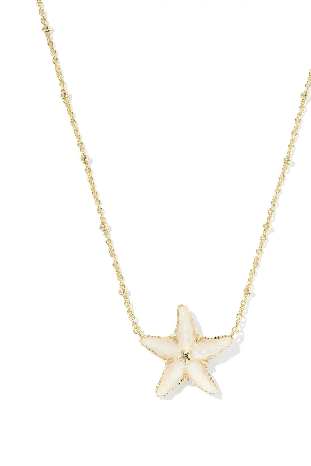 Kendra Scott Starfish Pendant Gold Necklace in Ivory Mother of Pearl | 9608898643 - Image 3
