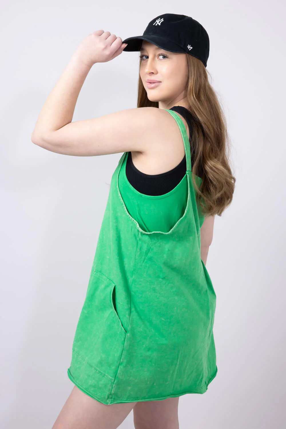 Knit Mini Dress with Shorts for Women in Green | ND31251-GREEN - Image 6