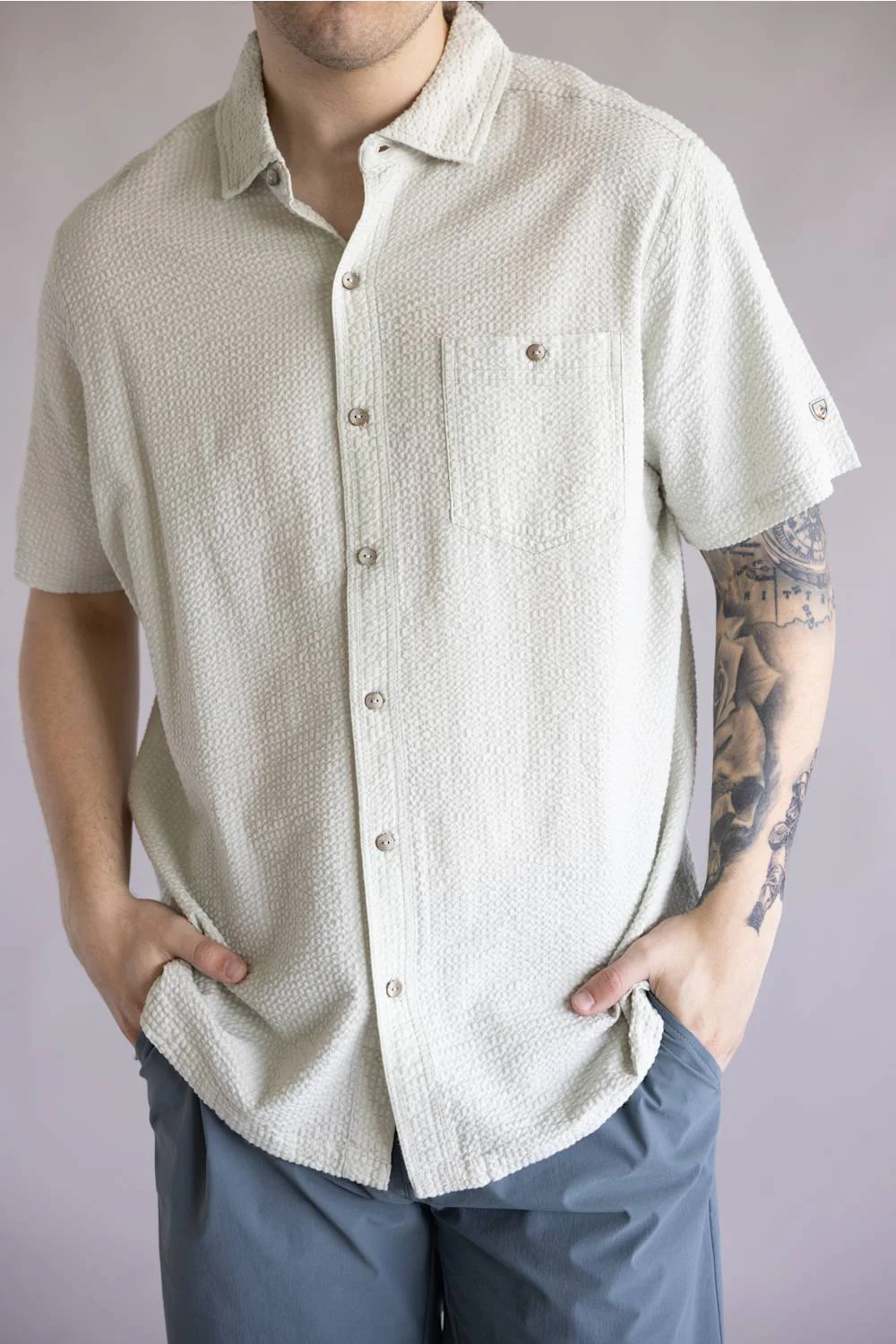 Kuhl Kastaway Button Up Shirt for Men in Feather Grey | 7542-FEATHER GREY - Image 2