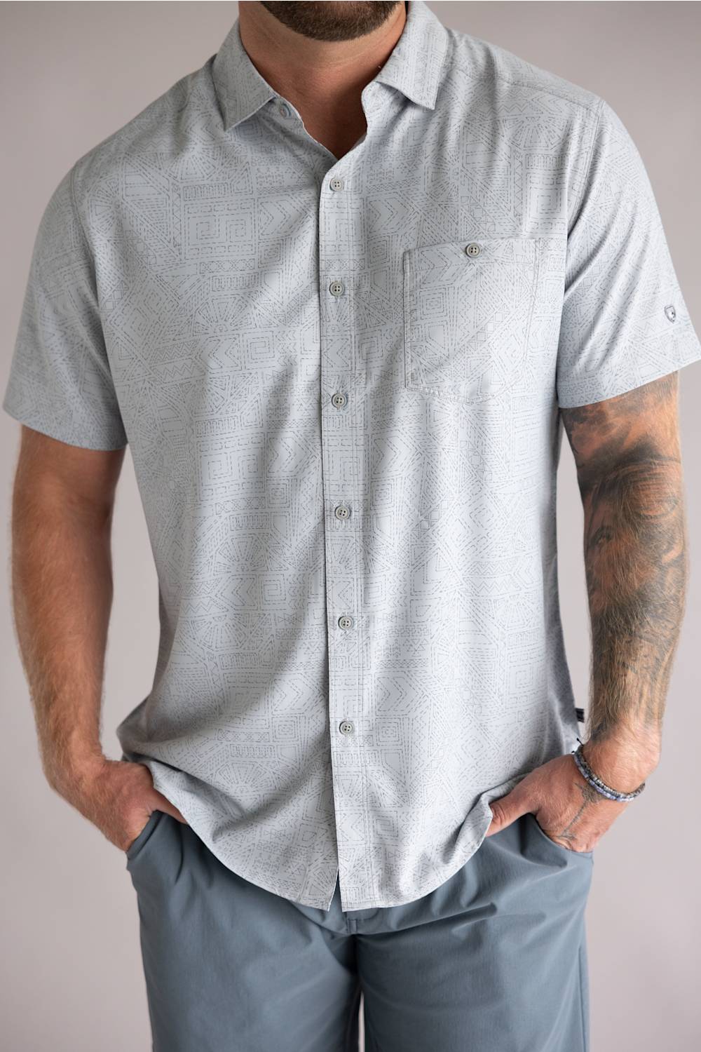 Kuhl Persuadr Button Up Shirt for Men in Ash | 7428-ASH - Image 2